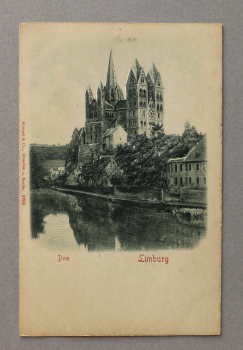 Ansichtskarte Präge Relief AK Limburg 1900-1910 Dom Fluss Gebäude Architektur Ortsansicht Hessen